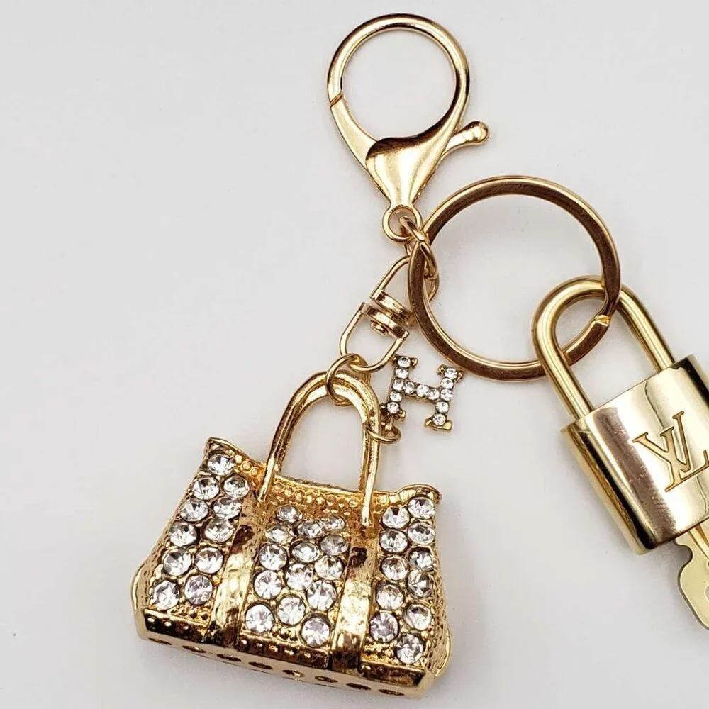 Authentic Louis Vuitton Gold Padlock 🔑 Unbranded Keychain Bag Charm LV